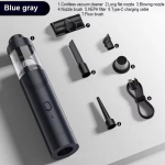 Kaasaskantav auto tolmuimeja k&auml;eshoitav harjadeta tolmuimeja juhtmevaba tolmukoguja imemine ja puhumine lemmikloomade imemine sinine