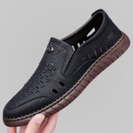 Sandaalid Meeste Hingavad Vabaaja Kootud Nahast Sandaalid &Otilde;&otilde;nsate Aukudega Kingad Meeste Suured Suurused Meeste Kingad 39 must