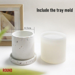 Tsemendist lillepoti vorm Silikoon DIY Sukulentide pott &Uuml;mmargune Ruudukujuline Terrazzo lillepoti vorm Vaik Tsement Kunstitarbed Savivormid square with tray