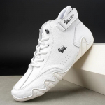 Meeste Nahast Vabaaja Toss Pehme Sisetallaga &Uuml;mara Ninaga Mugavad Paaris Mokassiinid Luksuslik Mood Matkamine Naiste Pahkluusaapad Valged Tennised 36 valge