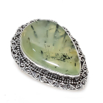 Moss Prehnite Handmade 925 Sterling Silver Jewelry Ring Size 8 n2s37