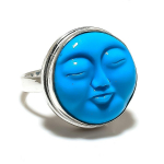 Sleeping Turquoise Handmade 925 Sterling Silver Ring Size 8.5 v4e17