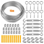 1 Komplekt 15-20M Multifunktsionaalne Trossikomplekt Roostevabast Terasest Kaabel Telgik&ouml;is Riputatav Pesun&ouml;&ouml;r V&auml;lik&ouml;is Piirdek&ouml;ied