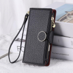 iPhone'ile Litsi tekstuuriga PU nahast rahakotiga telefonikott 3 kaardipesa+k&uuml;lgmise lukuga tasku+sularaha sahtel Eemaldatav kaelapael Multifunktsionaalsed telefonikatted iPhone 16E