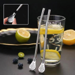 2in1 joogik&otilde;rred lusikas roostevabast terasest korduvkasutatav joogik&otilde;rre kokteil segamislusikas pulk piima kohvi segamise t&ouml;&ouml;riist