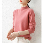 S&uuml;giskontor-daami kootud pikkade varrukatega kampsun talvetopsid Elegantne poolk&otilde;rge kraega pullover Mood soojad naisteriided 29070 One Size