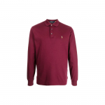 Polo Ralph Lauren &uuml;hev&auml;rviline logoga tikitud pikkade varrukatega polos&auml;rk Meeste pealsed Burgundia 710671785-007 XL