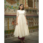 India naiste puuvillane Kurta p&uuml;ksikomplekt Disainer peokleit Tuunika Kurti kleit VSO-1715 c M-38