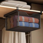 Hanging Pullout Drawer Basket, Wire Mesh Storage Basket Organizer, under Cabinet for M