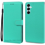 Samsung Galaxy M55 &uuml;mbris Nahast Rahakott Klappiga Telefoni&uuml;mbris Samsung M55 M156B jaoks Kate Samsung Galaxy M55 5G jaoks &Uuml;mbris Fundas For Samsung M55 5G taevasinine v&auml;rv