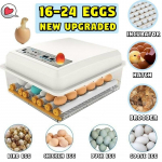 T&auml;iendatud automaatne kodumajapidamises kasutatav 16&ndash;24 muna inkubaator paabulinnu pardi hanemuna vuti inkubaatori jaoks. EU Plug-16 eggs valge