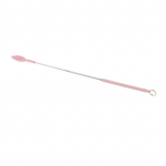Pink Retractable Silicone Spatula Mini Telescopic Spatula Spoon Reusable Easy to Clean with Hanging Buckle for Cosmetics Lip Gloss