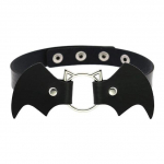 Vintage punk gooti Harajuku Cosplay must valge PU nahast Bat Choker kaelakee naistele Meeste Statement kaelakeed Ehted black