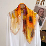 Naiste sinise lootose &otilde;limaal siidilaadne sall: Ideaalne kevadeks ja s&uuml;giseks Sobib h&auml;sti s&auml;rkidega Kaitsab kaela Ruudukujuline sall Kerge &scaron;all 70*70cm