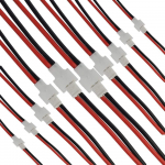 10 paari 2-kontaktilisi 2.0 JST silikoonkaableid LiPo RC akudele | 22AWG, 10cm | Isane-Emane pistikud | &Uuml;hilduvad kvadrokopteritega valge