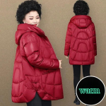 Naised  Paks Soe Talvine Kapuutsiga Parka Sulejakk  L&otilde;dva L&otilde;ikega Taskutega Puhvjakk Daamidele Pikk Sulgedega Pealisr&otilde;ivas XXXXXL punane