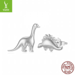 S925 sterlingh&otilde;bedast as&uuml;mmeetrilised dinosaurus-k&otilde;rvar&otilde;ngad, personaalsed loomakujulised lihtsad h&otilde;bedased k&otilde;rvar&otilde;ngad meestele ja naistele 925 silver h&otilde;be