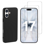 Coque Noir pour iPhone 17 et 2 Verres Tremp&eacute; Film Protection Ecran Phonillico&reg;