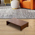 Compact Wooden Ottoman for Foot Support in Household and Office Settings Dark Brown