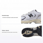 New Balance NB 530 Retro Mugav Kangas S&uuml;nteetiline Nahk Vastupidav Hingav Madala S&auml;&auml;rega Vabaaja Jooksujalatsid Unisex toss Valge MR530WBV 37.5