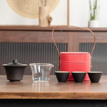 Kerge luksuslik reisitee komplekt kaanega kauss Kuaike kolm tassi v&auml;listingimustes kaasaskantav k&auml;ekott k&otilde;rgekvaliteediline keraamiline klaasist teekann kingitus