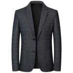 Kevad S&uuml;gis Meeste Ruudulised Bleiserid Smart Casual Formaalne &Uuml;likond Jakk Mantel Meeste Mood Slim Fit Alla keeratava kraega Bleiserid Pealisr&otilde;ivad L hall v&auml;rv