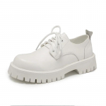 Meeste Korea Nahast Platvorm-Oxfords Slip-On Paks Tald Meestele Derby Kingad Vabaaja Mokassiinid Meeste Ruudukujuline Nina Formaalne T&ouml;&ouml;kingad 38 valge