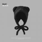 Cute Plush Bear Winter Knitted Beanie Hat Khaki