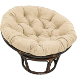 &Uuml;mmargune ripptoolipadjakute komplekt: Paksenenud istepadi ja seljatugi kiiktoolidele/korvtugitoolidele Diameter 65cm khaki