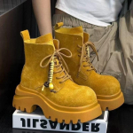 Martini saapad naiste uued v&auml;ikese k&otilde;rgendusega libisemiskindlad rabarberi saapad narmastega matid mootorrattasaapad 40 kollane