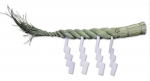 Kamidana no Sato Shimenawa (Shimenawa k&ouml;is) Keskmistele kuni suurtele Shinto altaritele, umbes 90 cm pikk, 3 shaku (3 jalga) Pikk, Daikonjime (Redislips)