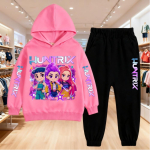 KPop Deemonik&uuml;tid Laste Kapuutsiga Dressipluusikomplekt Poisid Teismelised T&uuml;drukud Kapuutsiga Dressipluusid P&uuml;kstega Treening&uuml;likond Laste S&uuml;gisriided 2 tk 120cm pink