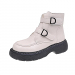 Moodsad naistejalatsid 2024 Moodsad varrukatega naiste saapad kevads&uuml;gis, &uuml;mara varbaosaga soliidsed l&uuml;hikesed platvormsaapad Zapatos De Mujer 35