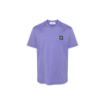 Stone Island Ss24 &Uuml;hev&auml;rviline Logoplaastriga &Uuml;mmarguse Kaelusega L&uuml;hikeste Varrukatega T-s&auml;rk Meeste Topid Viinamarja-Lilla 801524113-V0047 M