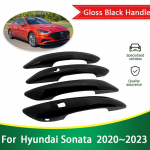 for Hyundai Sonata 8 DN8  2022 2023 Gloss Black Outer Door Handle Cover Trim Car Styling Protective Accessories 4Handle 2 Buttons