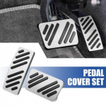 Automatic Brake Gas Pedal Cover Kit fit for Cadillac XT4 XT5 2014-21 Silver Tone