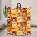 L&otilde;vikuningas Simba Anime Tekid Sametine Anime Soe Visketekk V&auml;ljas Reisimiseks Voodikate 76x102cm 30x40in