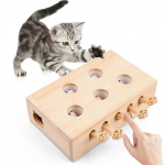 Puidust Whack-A-Mole Kassim&auml;nguasi Kassipuzzle M&auml;nguasi Interaktiivne Kassim&auml;nguasi Sisekassidele Kassipojale China Mainland