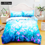 3D Lilled Ilus Tekikoti Komplekt UK &Uuml;hekohaline Kahekohaline Queen US Twin Full King Suurus Voodipesukomplekt Tekikott Voodikomplekt EU single(135x200cm)