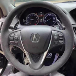 For Acura MDX (A-SPEC) 2014- TLX 2015- Hand Stitched Leather suede non-slip Car Steering Wheel Cover Leather
