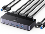 UGREEN KVM 2 1 HDMI KVM USB USB C ja Monitori USB AV Valikul&uuml;liti, Sisend, V&auml;ljund, 4K@60Hz L&uuml;liti, Draiverivaba, 3.0 & L&uuml;liti, Klaviatuur, Hiir, hall v&auml;rv