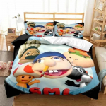 3D Prindi V&auml;ike Joonisfilm Jeffy Voodipesukomplekt Magamistoa Pehme Kaasaegne Voodikate Mugav Laste Tekikate Tekikate Ja Padjap&uuml;&uuml;r EU Single(135*200cm)3pcs