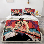 Kamado Tanjirou Voodipesukomplekt &Uuml;heinimese Twin T&auml;iskasvanu Queen King Suuruses Demon Slayer Voodikomplekt T&auml;iskasvanu Laste Magamistoa Tekikoti Komplektid 3D Anime 33 EU Single(135*200cm)3pcs