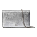 Gucci GG Marmont seeria Double G Kuldne toon Eemaldatav kett &Otilde;lakott Nahast Crossbody Mini kott Naiste crossbody kott H&otilde;bedane 497985-AACFI-8106 Gift Set(Basic Set+Box+Shopping Bag)