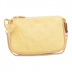 Louis Vuitton Pochette Mini Monogram Reljeefne Vasikanahast &Otilde;lakott Koti-Kett Sidur K&auml;eshoitav Kandekott Mini Naiste kotid Banaanikollane M81940 Box(Basic Set+Box)