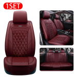 Kunstnahast autoistme kate esiistme padjaga, t&auml;ieliku ruumilise istmega Hangzhou tikand Teemantkujuline auto viie istme kate 1 set (5 seat) punane