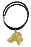 Greyhound, English Greyhound - necklace with a dog in a gift box, gold-plated pendant for a dog lover, striking jewelry by Art-Dog black