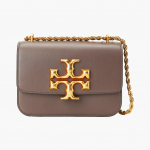 TORY BURCH TB Eleanor Nahast Matt Klapiga Kott Topelt-T Logoga &Uuml;he &Otilde;la Risti-Keha T&otilde;mbetraadi Kett V&auml;ike Ruudukujuline Kott Naiste V&auml;ike Pruun Basic Set (Bag + Dust Bag) pruun