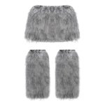 Faux Furs Kohev S&auml;&auml;resoojendaja Bodycon Miniseelikuga Talvine Soe Faux Furs Komplektid Halloween Cosplay Kost&uuml;&uuml;mi Tarvikud M tumehall v&auml;rv