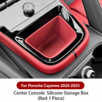 Porsche Cayenne 2024 2025 Autole Silikoonist Keskkonsooli Korraldaja Kasti Tassihoidja Tarvikud Auto Korraldaja T&ouml;&ouml;riistad Red Center Box 1pc